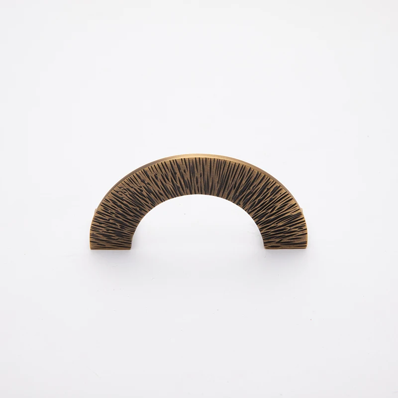 QianSi Aged Brass Demi Lune Cabinet Handles Half Ring Pulls Furniture Handles Round Dresser Knobs Kitchen Hardware