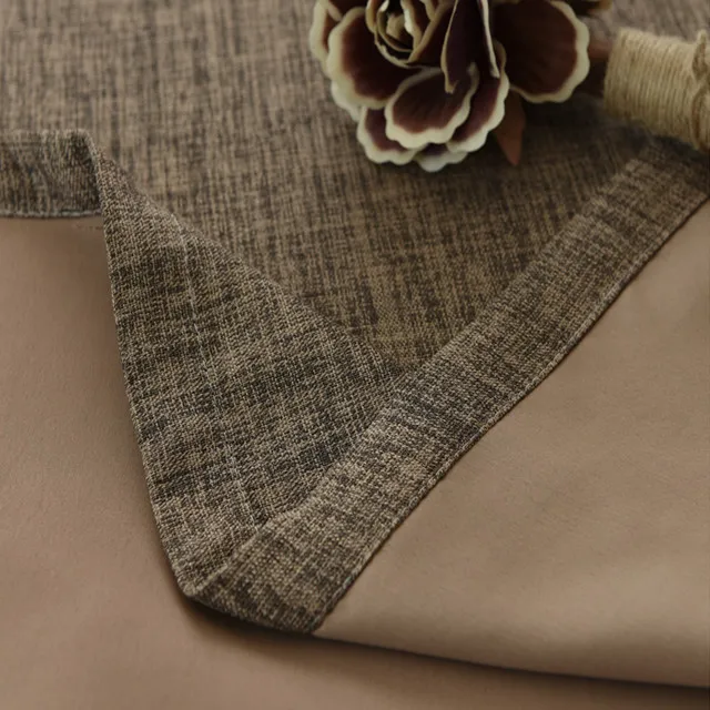 factory supply 280cm width 100% polyester cationic linen look blackout curtain fabric