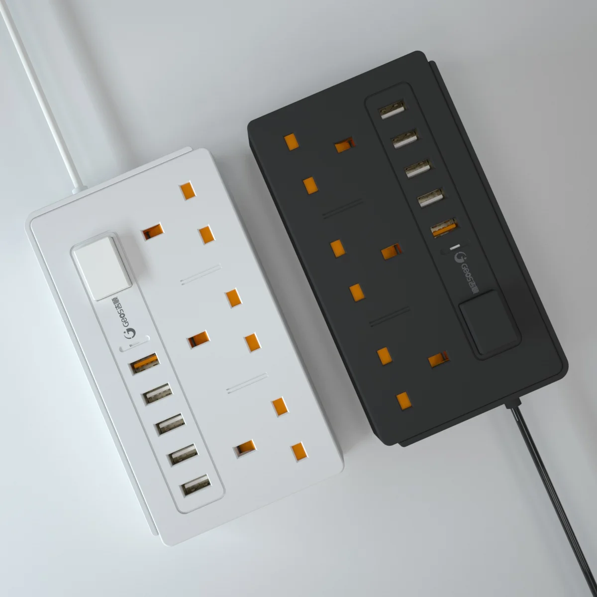 
Electric Uk Plug 3 Ac Power Extension Socket With Fast Charge Usb Charging Port And 4 Smart Usb-A Ports Power Board 
