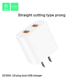 DENMEN 12W Dual USB Wall  Phone Charger Adapter 2.4A US plug Travel Charger for iphone for ipad for samsung for xiaomi