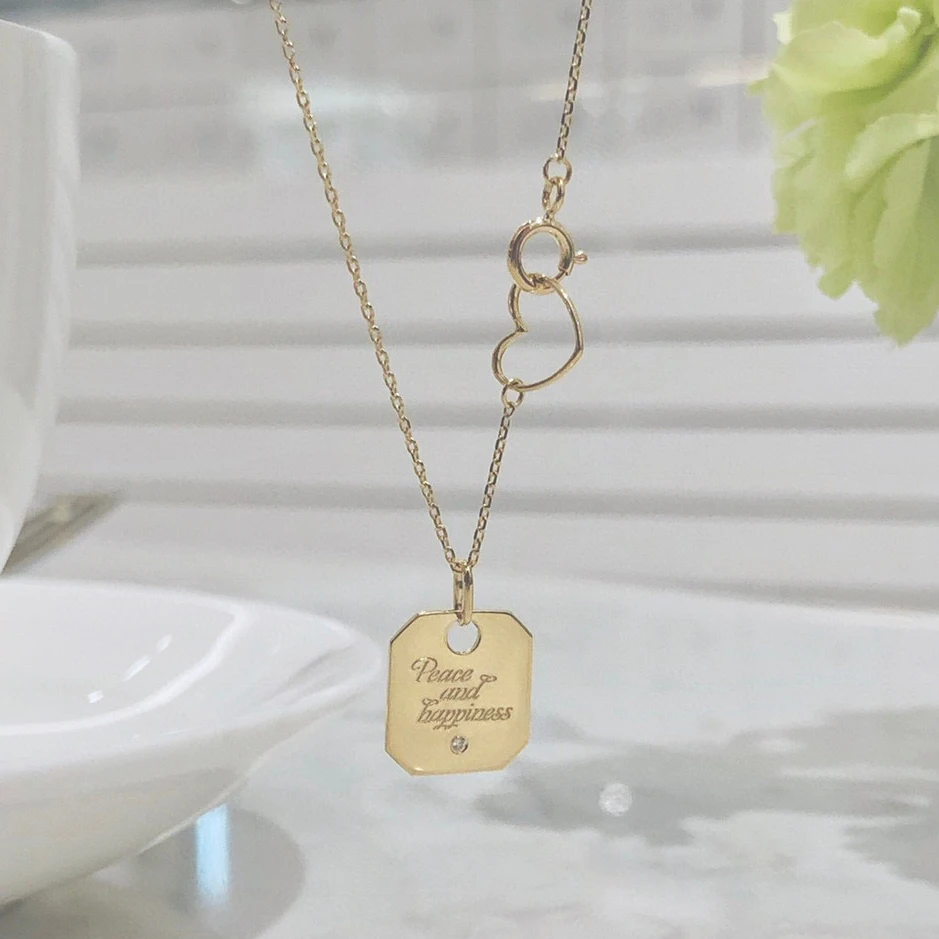 Cheap Factory Wholesale 18K Real Gold Necklace Customizable Wish Necklace Fashion Jewelry Women for Girls for Party Daily Wear
