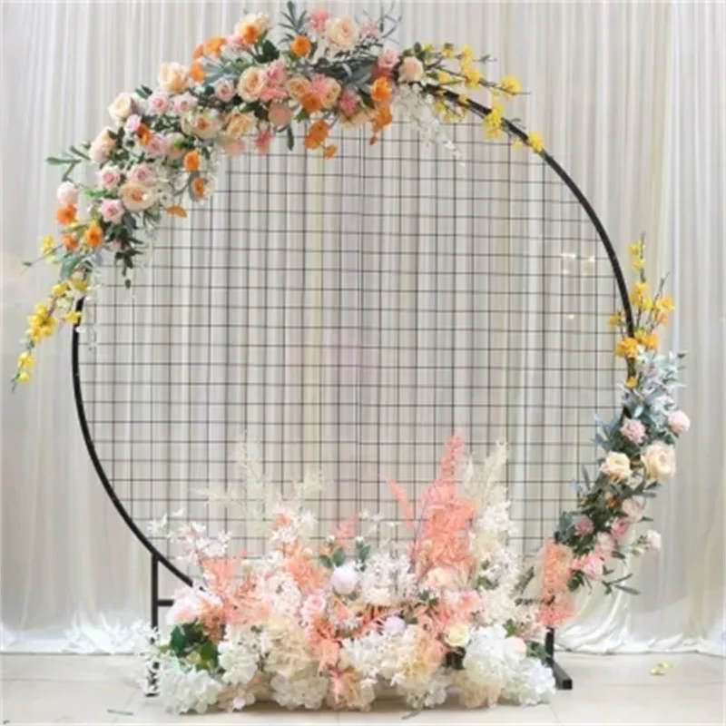 Customized Decoration Circle Round Mesh Metal Backdrop Wedding For Party Decor Factory Supply