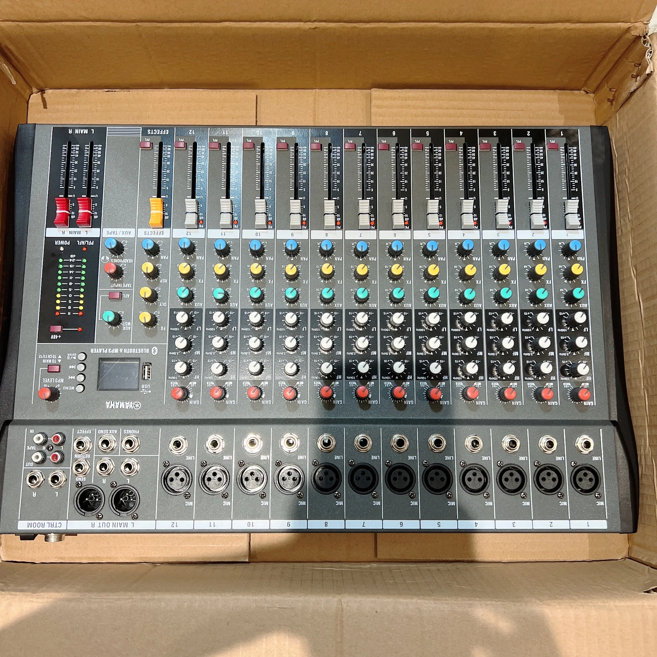 6/8/12/16 Channels Professional Studio Audio Mixer blueteeth USB DJ Sound Mixing Console 48V Phantom Powers Monitor Amplifier