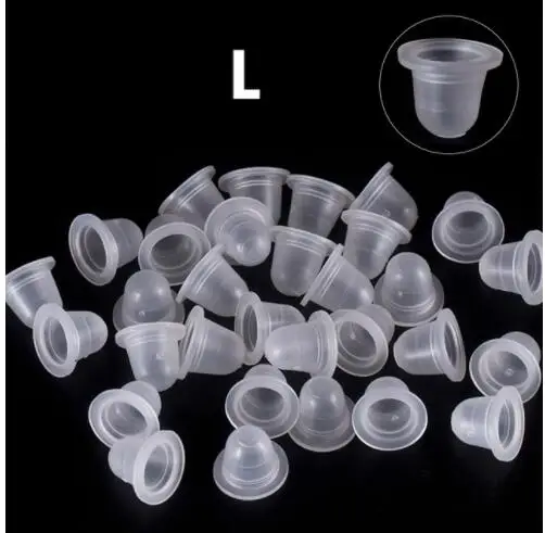 100pcs Silicone Ink Caps Disposable Ink Cups Permanent Eyelash Makeup Eyebrow Tattooing Pigment Container Kits Supplies