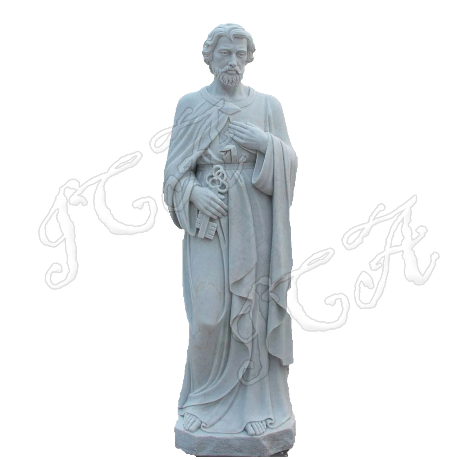 Classical life size religious natural Stone catholic marble Godfather statues for garden/church/cemetery