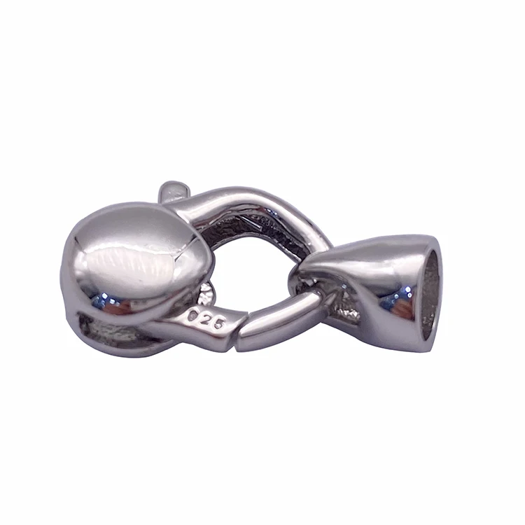 Wholesale Sterling silver Jewelry Fashion Accessories Lobster Clasps End Caps Set For Leather Cord Chain Necklace making