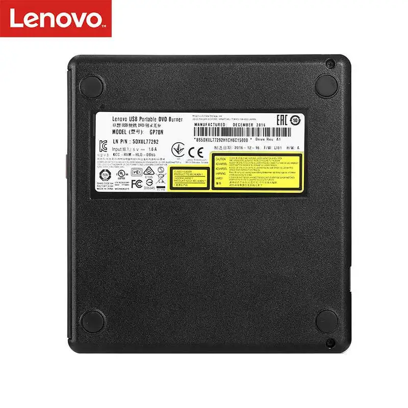 Lenovo External CD Drive USB 2.0 Slim portable  CD-RW Drive DVD Player for Laptop Notebook Desktop Computer