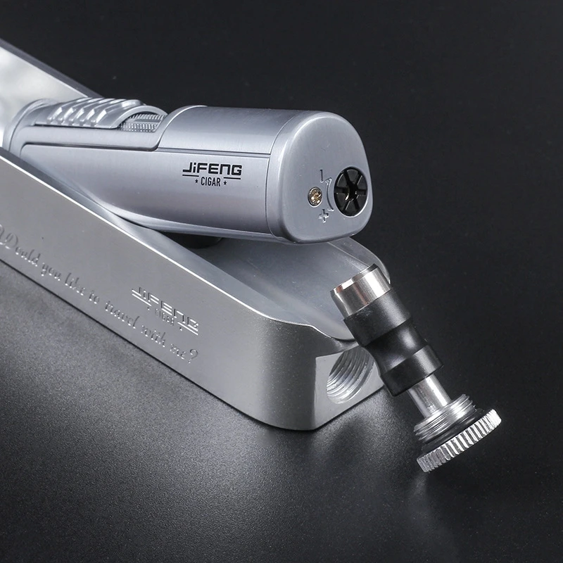 3 in 1 Metal Cigar Ashtray With Punch Tool Ash Slot Single Cigar Holder Lighter Ash Tray Outside Travel Ashtray for Men Gift