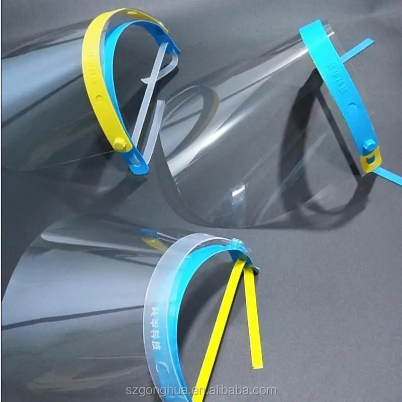 Ready To Ship Clear Anti-fog PET  disposable splash face shield  wholesale For Kids Protection