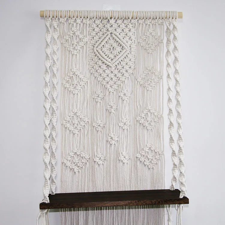  Макраме настенная подвесная полка Boho декоративные плавающие растения качели деревянная вешалка для