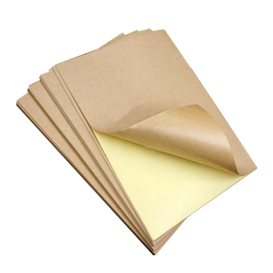 Custom shape brown kraft paper self-adhesive label sticker