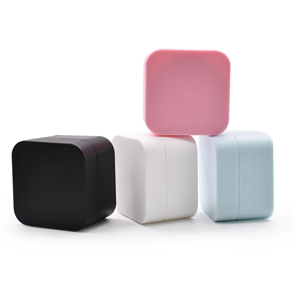 New style 3g 5g 10g 20g 30g 50g white pink square double layer wall jar plastic body butter lip scrub container pp cream jars