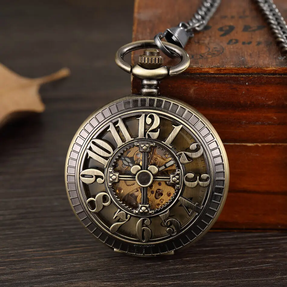 OEM ODM Suppliers Manufacture logo Brand Vintage Bronze Watch Automatic Pocket Watches for Men in Bulk Wholesalers