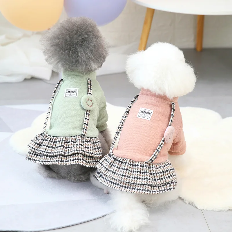 Осенне-зимняя одежда, новый дизайн, милая одежда для маленьких собак, хлопковая юбка