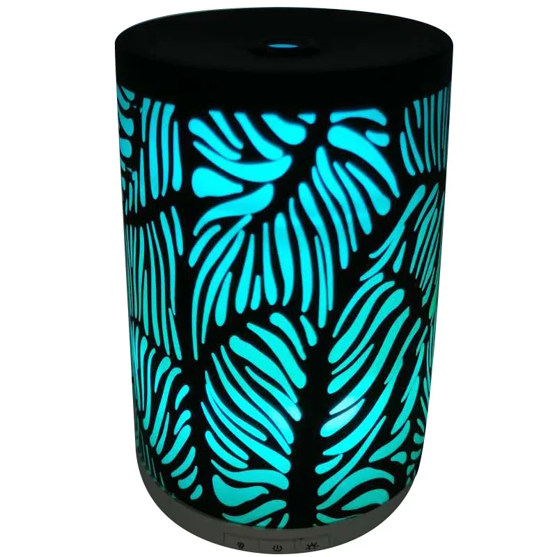 Skin Care Green Germ Killer Hot Sale RGB Color LED Light Fragrance Humidifier Cylinder China Glass Essential Oil Aroma Diffuser