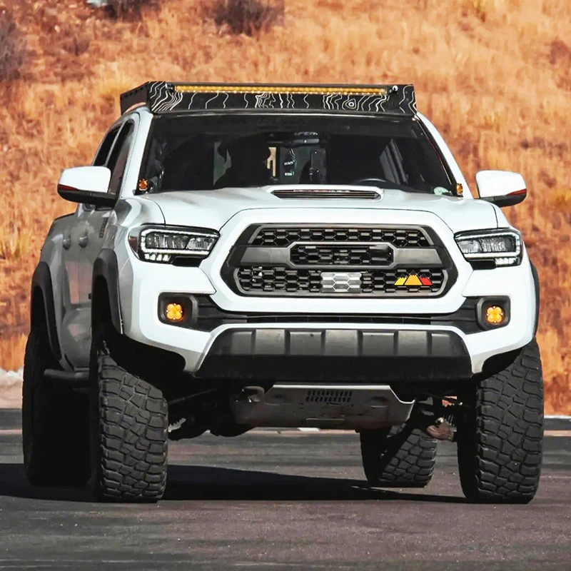 Tri-color Grille Badge Emblem Stickers Decals Auto Car Accessories Car Styling For Toyota Tacoma 4Runner Tundra