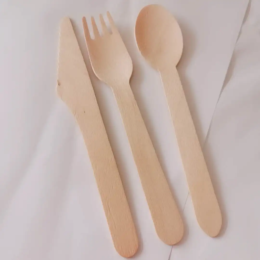 
China Factory Best Price Wooden Bamboo Knife Fork And Spoon Sets Bamboo Cutlery Set Birch Wooden Cutlery Set 
