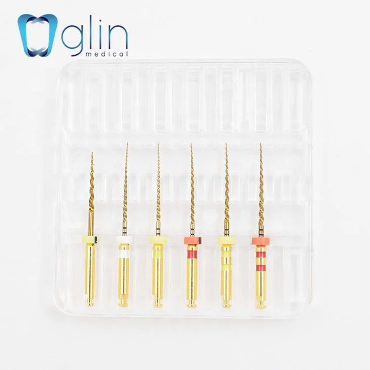 Glin G-Endo Gold Rotary Files Niti Heat Activated Dental Files Assorted 21mm 04 Taper 06 Taper