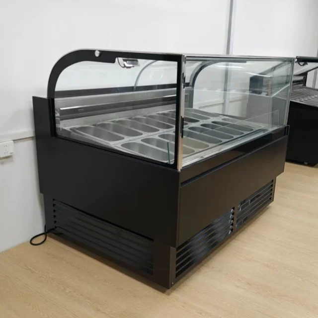 Ice cream display freezer desig for open both front and back