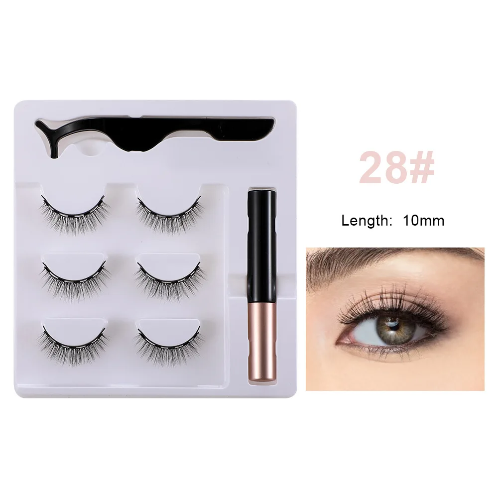 
 Лидер продаж, новый набор натуральных накладных ресниц с магнитной подводкой для глаз  