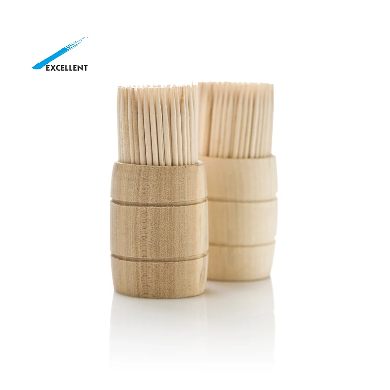 Factory Wholesale Wood Round Double Point Toothpick Disposable Plastic Package Custom Logo