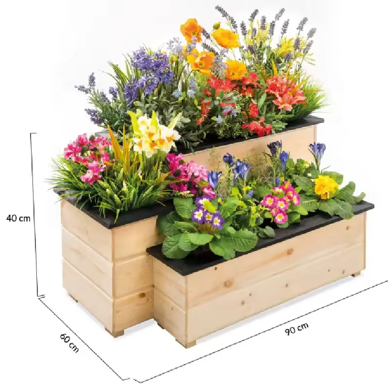 Nature Cedar 3 Tier vertical stand Raised Garden Bed Wooden For Vegetable Herb Flower Bed