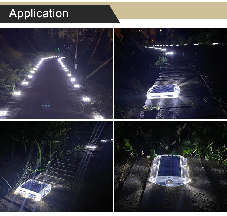 circular two directions solar powered leveled road stud reflector pavement marker