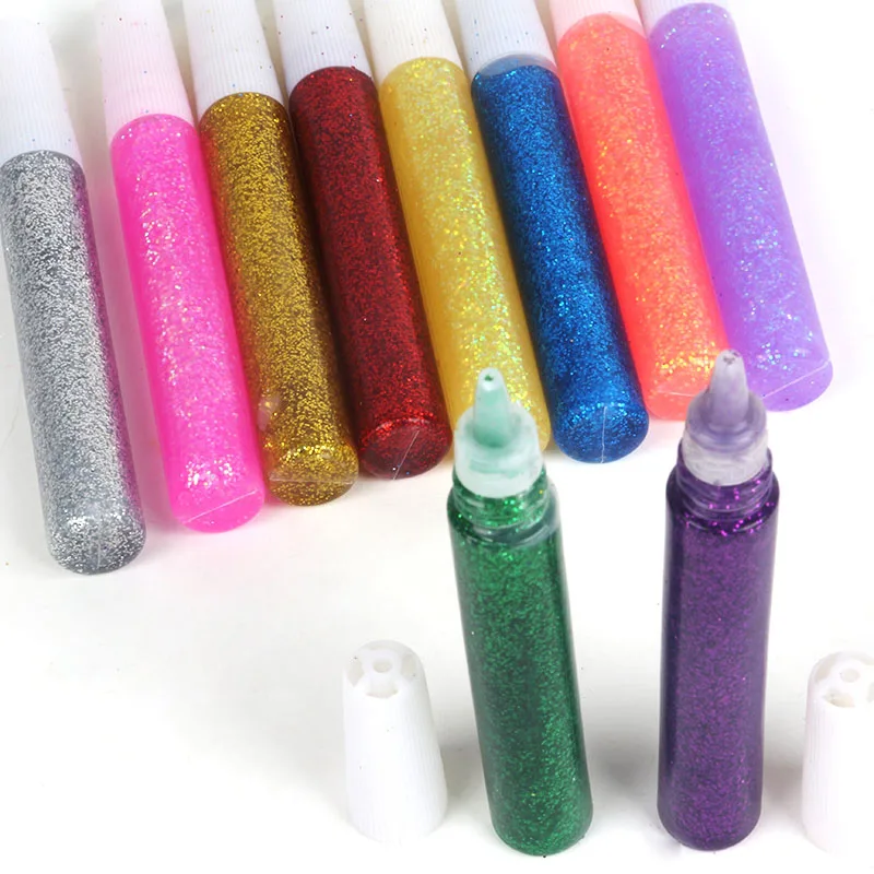 Colorful Glitter glues Handcraft white glue/silicone glue for school and office