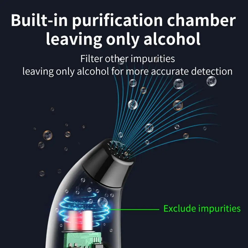 Rechargeable Portable Digital Non-Contact Breathalyzer Air Blowing Detector Alcohol Tester