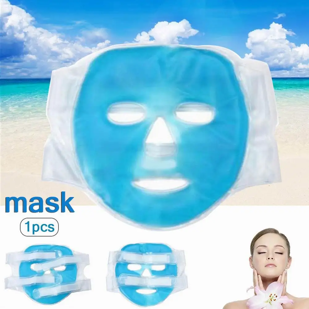 1PC Cold Hot Compress Gel Ice Facial Mas k with Gel Beads Reduce Eye Puffiness Relief Face Puffiness Sleeping Travel Therapeutic