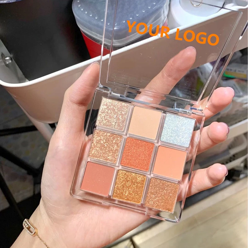 Private Label Professional Eye Shadow Palette 9 Colors Mattes Shimmer High Pigment Makeup Glitter Eyeshadow