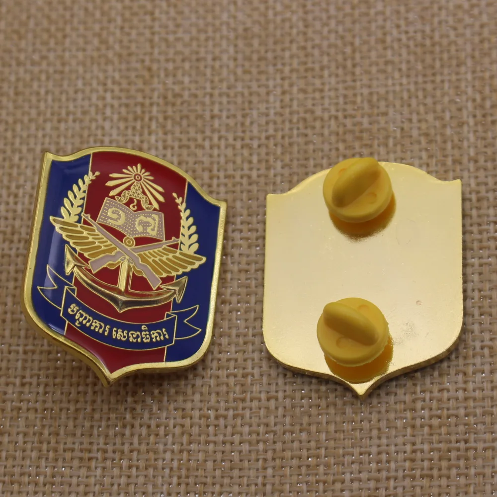 Custom metal printed badge Engraved lapel pin embossed badge enamel pin