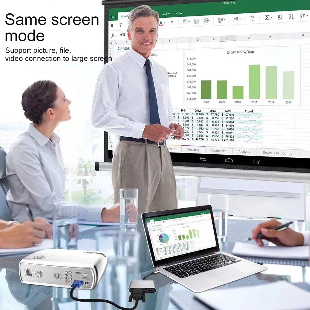 USB 3.0 to HDMI VGA Adapter Cable USB3.0 Multiport Dual Output Display 1080P Audio Video Converter