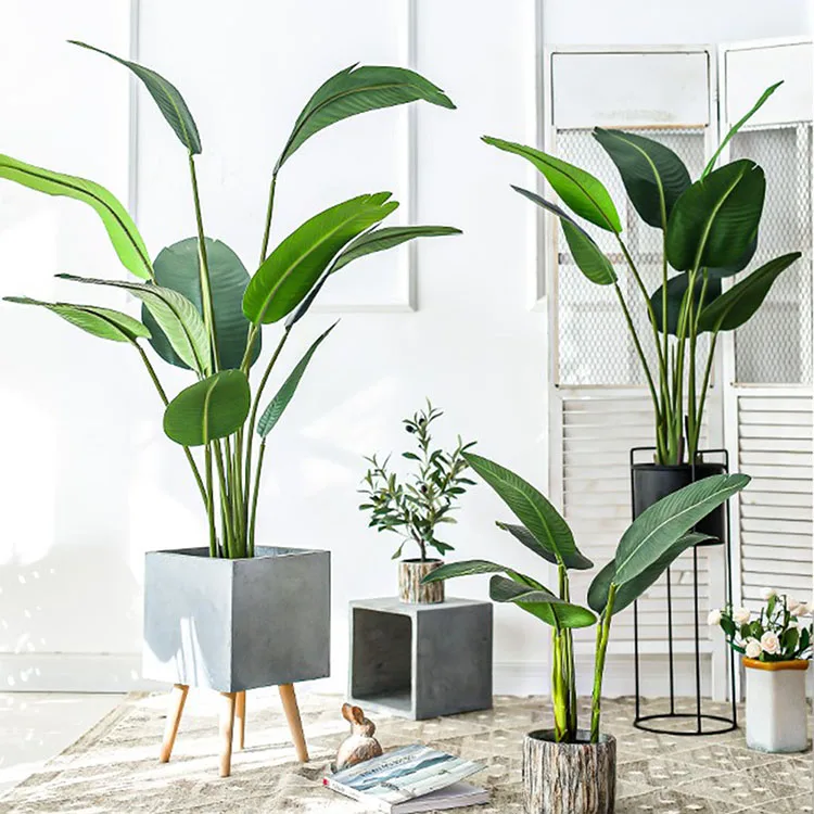 Plastic Indoor Outdoor Home Garden decor plastic bonsai plam tree Faux Plants fake Tropical 1.2m Artificial Banana
