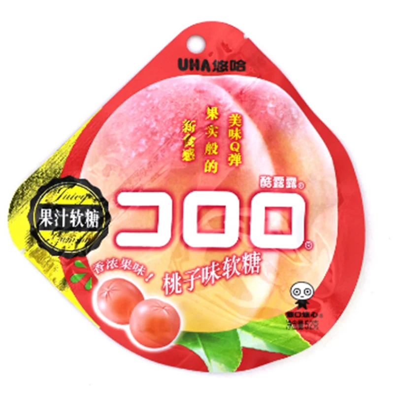 UHA Wholesale Snack  Fruit Flavor Peach Fruit Spray Candy 52g