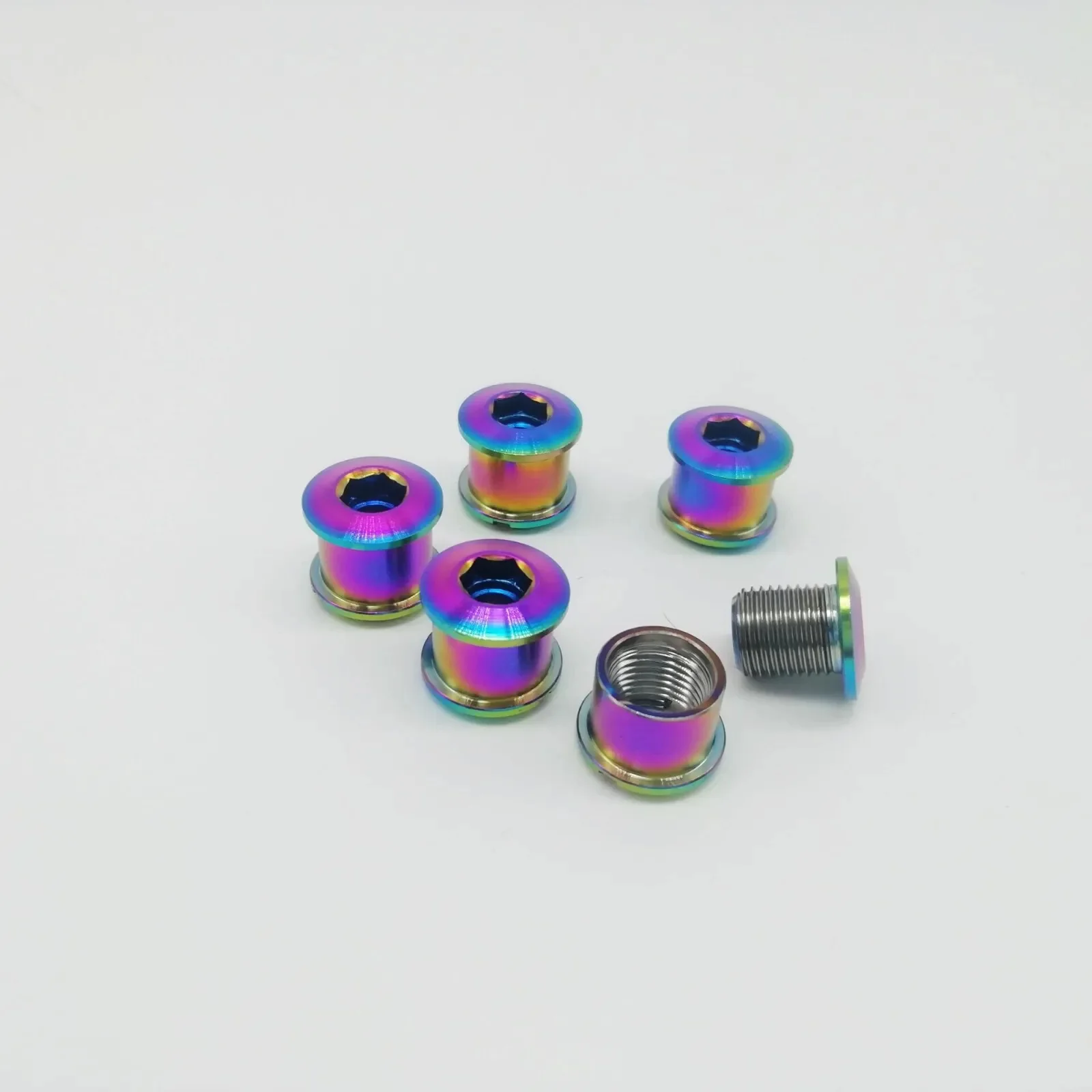 New M8x0.75mm Titanium Alloy Chainrings Bolts CNC Machined Crankset for MTB BMX Bikes Customized Parts