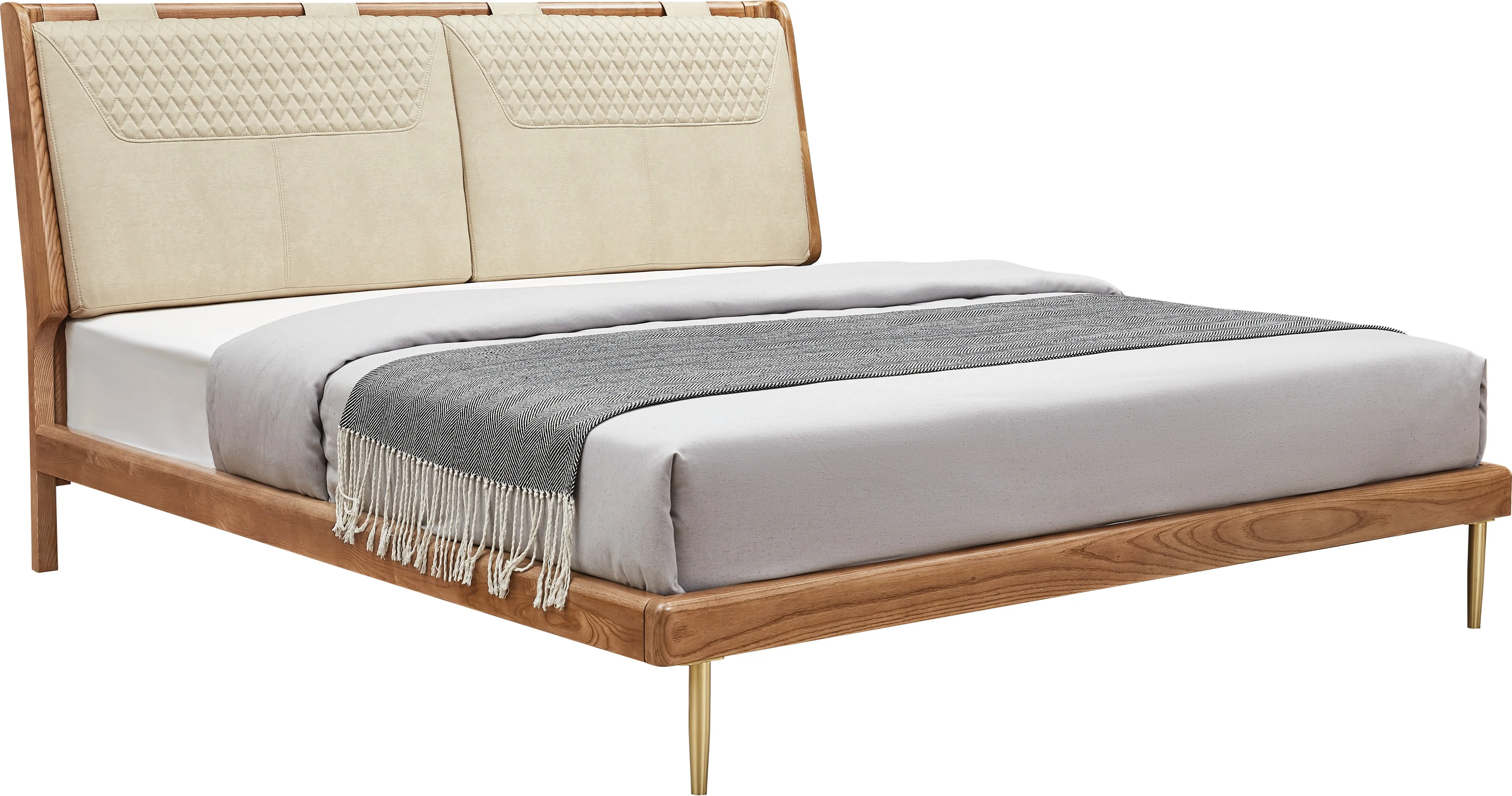 Modern Style 100% Solid Wood Bed Bedroom Furniture Home Furniture Latest Double King Queen Bed Designs