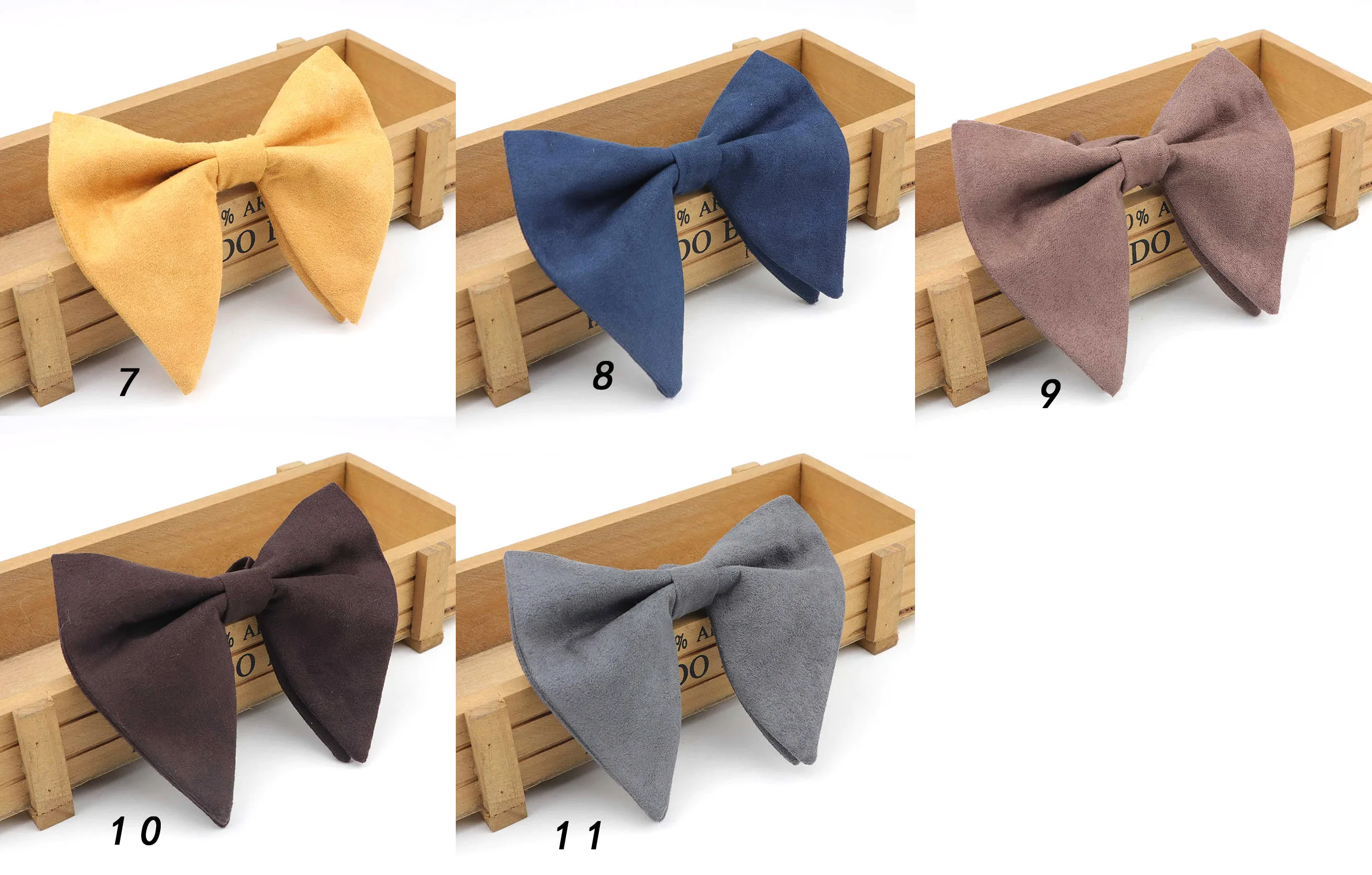 Velvet Solid Micro Suede Big Bowties Groom Imitation Leather Mens Plaid Soft Cravat Butterfly Gravata Male Corduroy Bow Ties