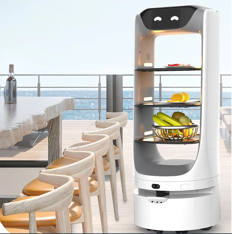 High quality automatic robot waiter delivery robot automatic driving hotel restaurant coffee shop intelligent service robot