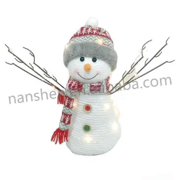 Customization orthlight Lighted Snowman Christmas Decoration Lovely,  shiny fabric snowman DIY LED lights Snowman