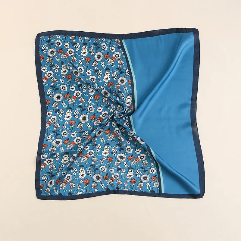 2022 маленький квадратный шелковый тонкий декоративный ободок для волос с цветочным принтом Универсальный шарф с принтом