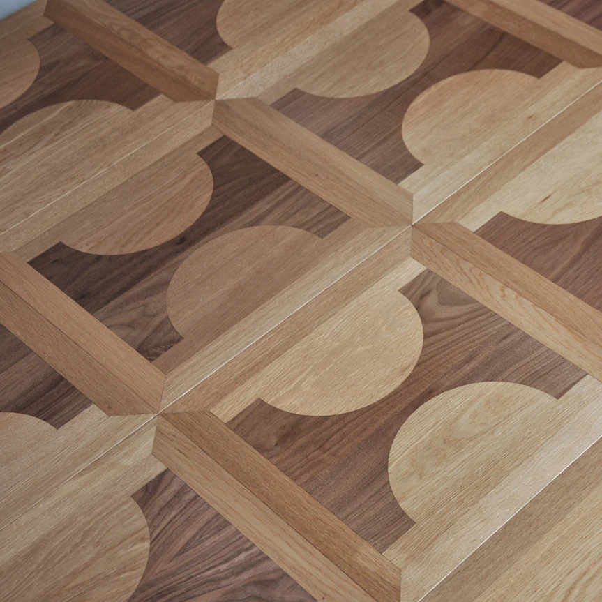 Art Parquet Panel Lantern Pattern Engineered Wood flooring Oak & Walnut Parquet Wood Flooring