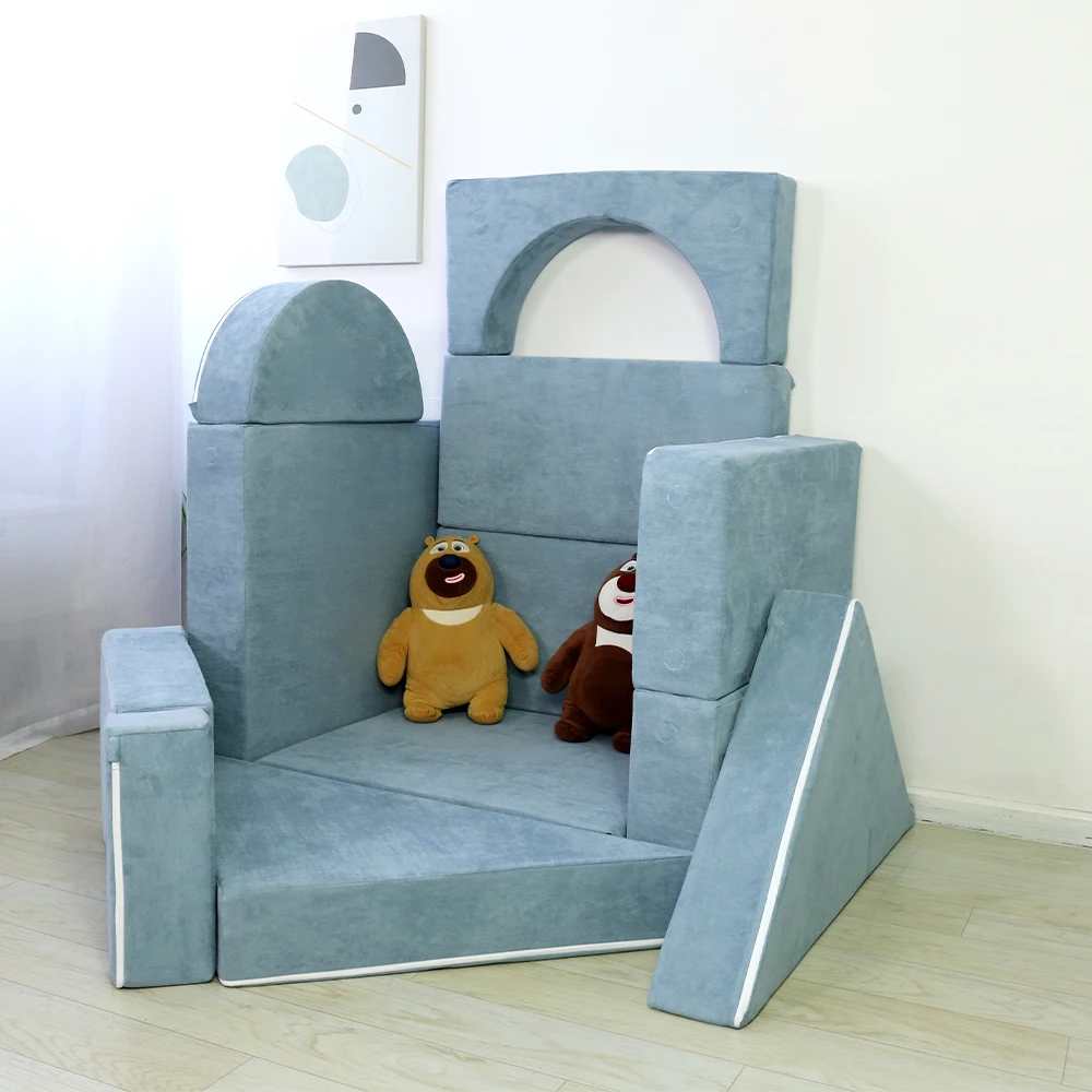 Kids Furniture DIY Sofa Couch Kids Crawling Sliding Mattress Comfort Foam Blocks Magnetic Play Couch Baby/