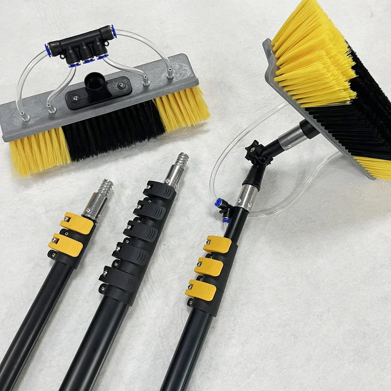 Lightweight Window Cleaning water fed telescopic pole Solar Panel Wash Brush