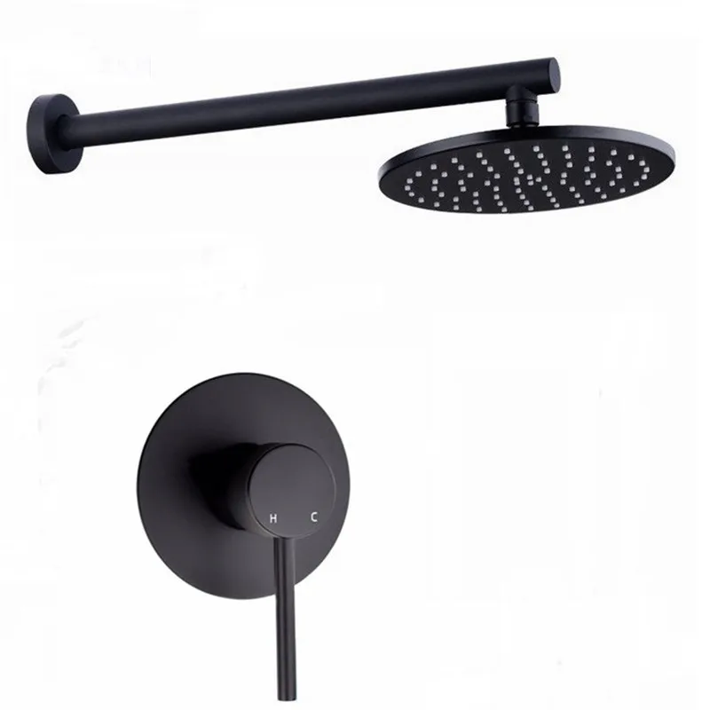 Brushed Gold Solid Brass Bathroom Shower Set Shower System Mixer Water Set 8-10 Inch Rain Shower