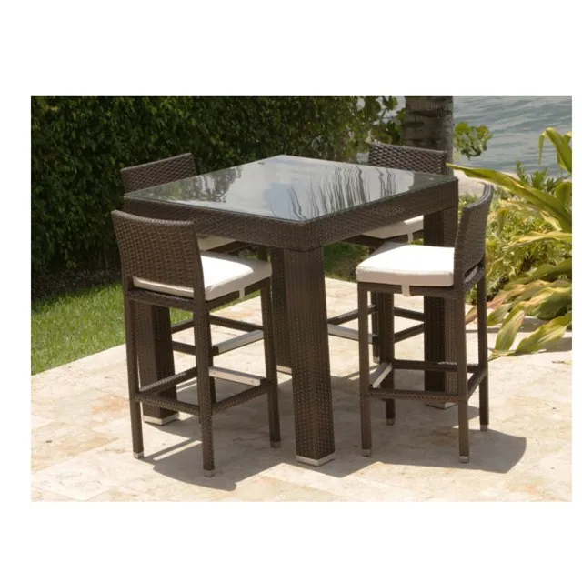 Green all weather cheap wicker outdoor modern bar furniture