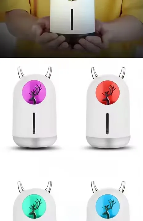 Deer / Unicorn Christmas Mini Ultrasonic Atomizer Usb Air Humidifier With Colorful Light