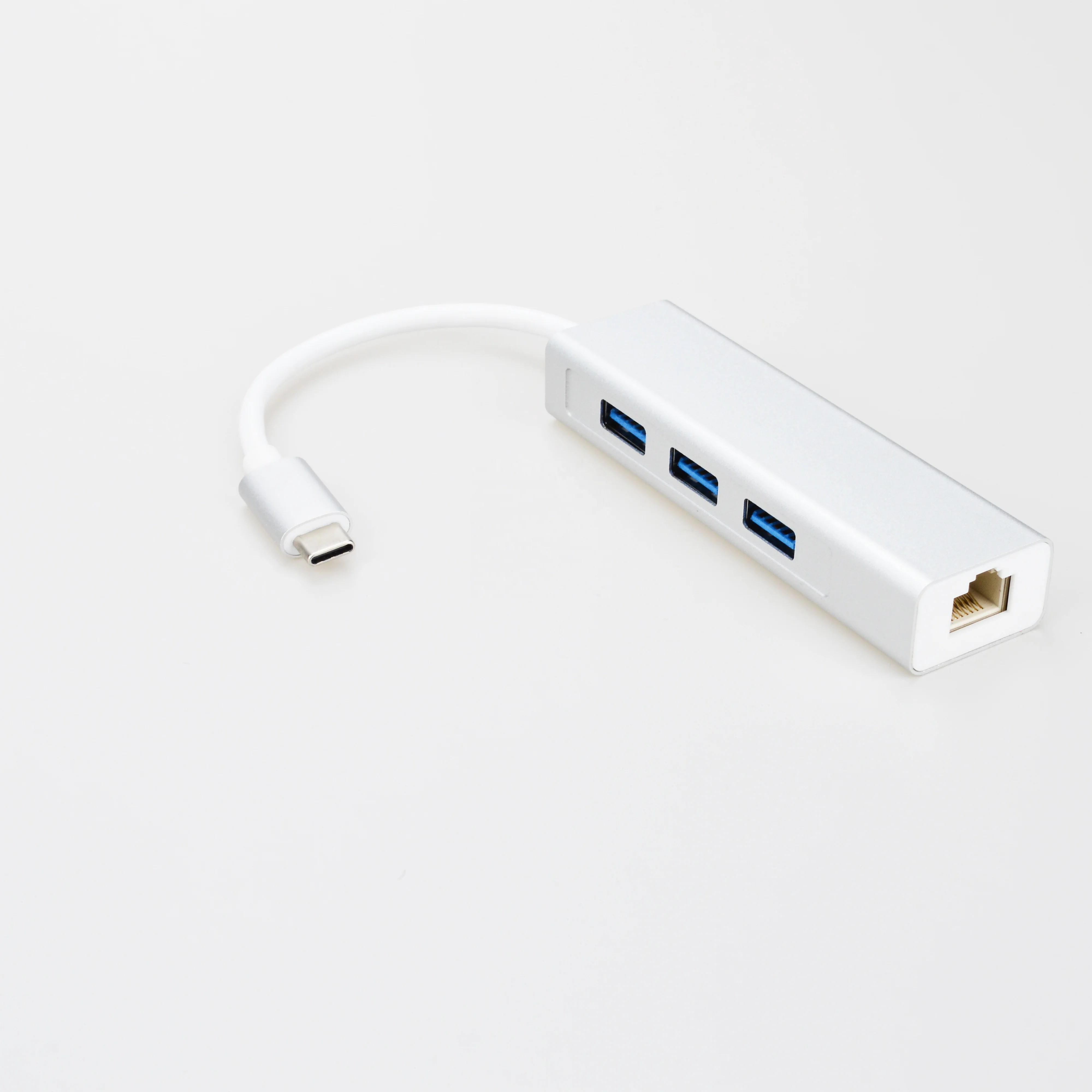 
USB Type C Ethernet Hub USB3.1 to 3x USB 3.0 and RJ45 Gigabit Ethernet Adapter 10/100/1000Mbps 4 in 1 USB Hubs 