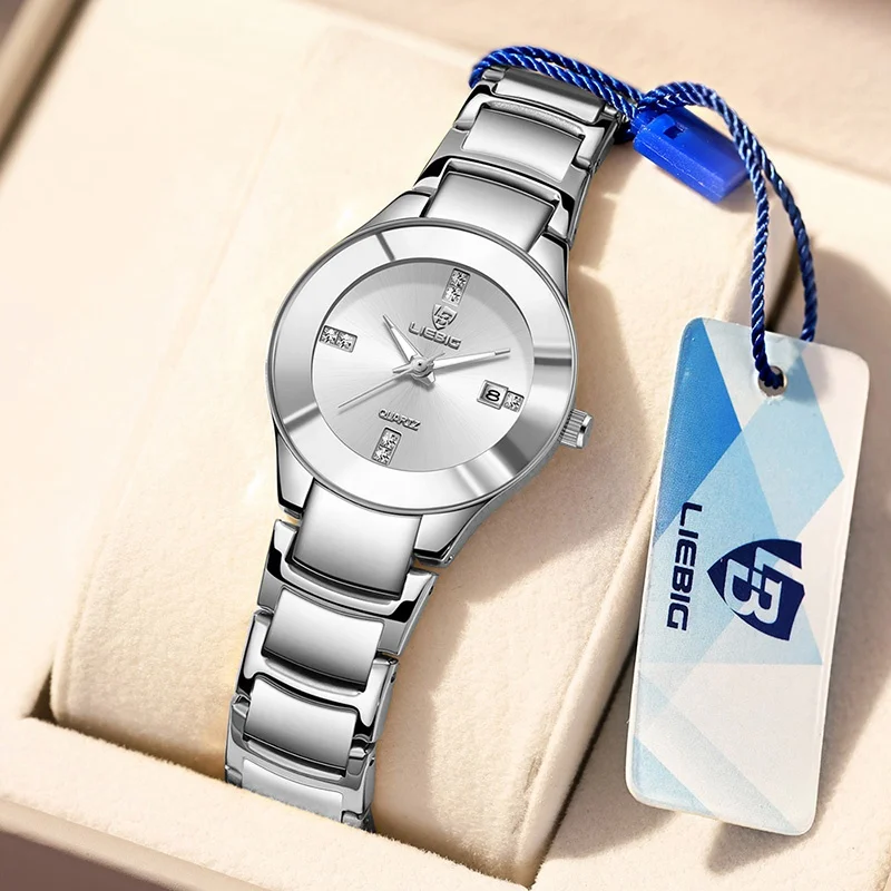 OEM ODM luxury stainless steel business waterproof fashion luxury ladies boutique silver quartz watch wholesale