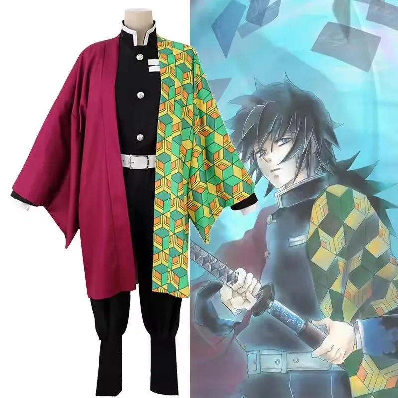 kids chlidren adult Anime Demon Slayer Kimetsu No Yaiba Tanjirou Kamado Nezuko Cosplay Women and Mens Kimono Cosplay Costume Set